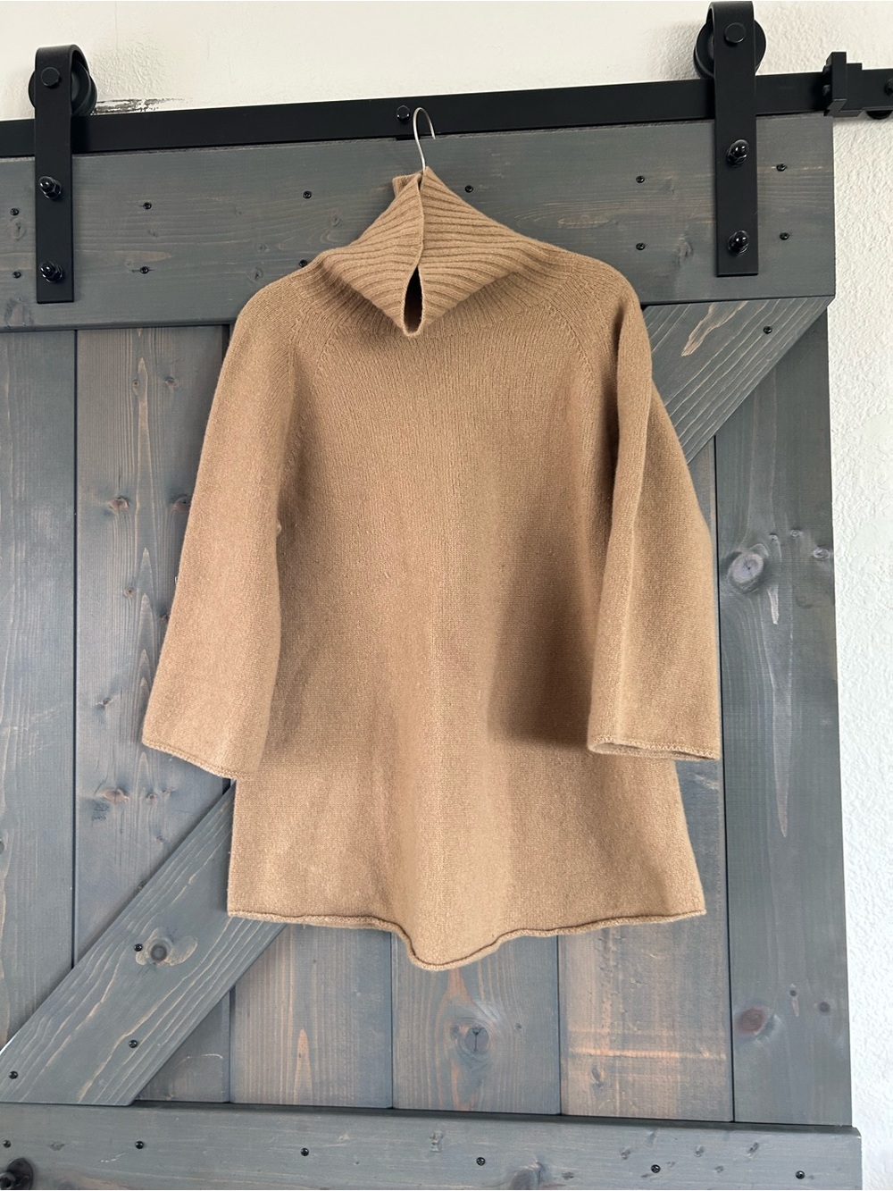 Women's Camel Funnel Neck Sweater